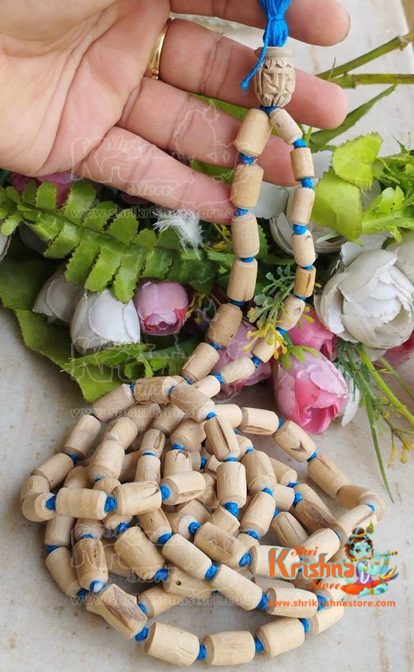 Pure Tulsi Ki Mala 108+1 Beads With Sky Blue Tassel