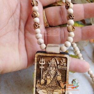 Shiv Shankar Ji Tulsi Locket With Om Beads Mala