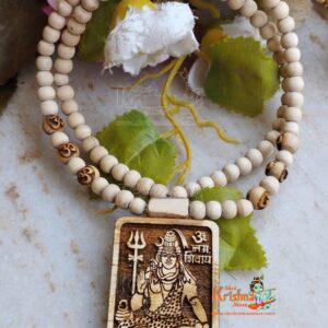 Shiv Shankar Ji Tulsi Locket With Om Beads Mala