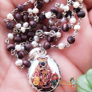 Banke Bihari ji Silver Tulsi With Pure moti Mala