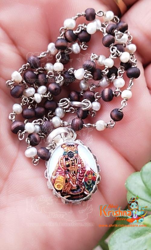 Banke Bihari ji Silver Tulsi With Pure moti Mala