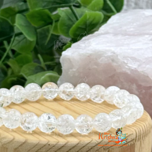 Sphatic Stone Bead Bracelet In Elastic – Unisex