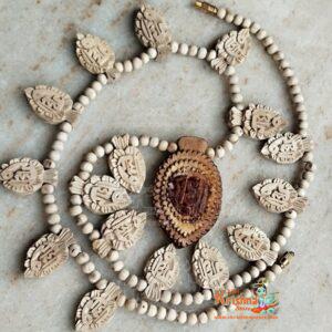 Handmade Radha Radha Naam Tulsi Kanthi with Radha Locket Haar Mala