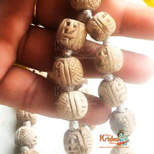 Ram Naam Carved Handmade Japa Mala 27+1 Guru Beads Mala