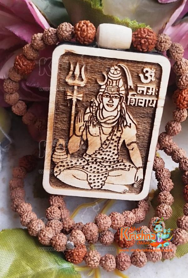 Om Namah Shivay Shiv Ji With Rudraksha 108 Beads Mala