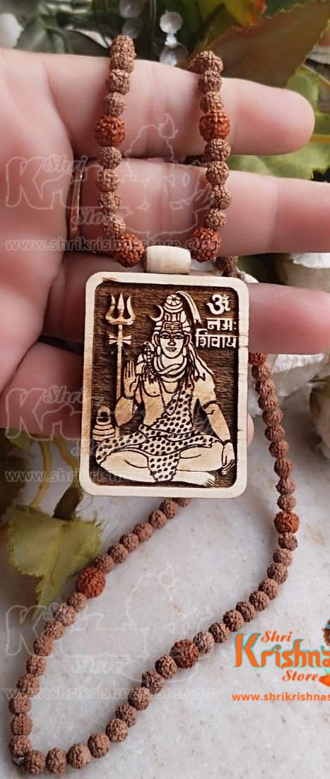 Om Namah Shivay Shiv Ji With Rudraksha 108 Beads Mala