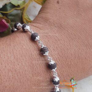 Silver Capping Black Shyma Tulsi Bracelet