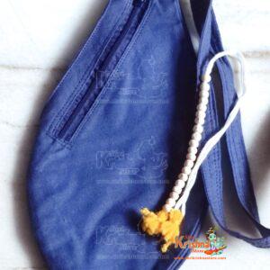 Blue Colour Khadi Cotton Japa Bead Mala Bag