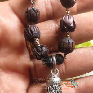 Lotus Beads With Beautiful Design Silver Kavach Mala
