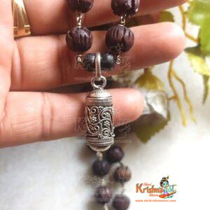 Lotus Beads With Beautiful Design Silver Kavach Mala