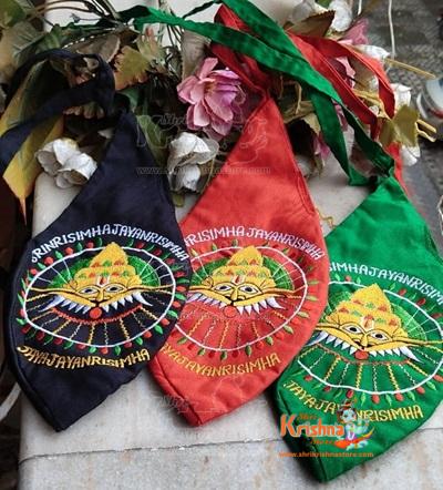 Narsimha Dev Embroidering Printed Japa Bag