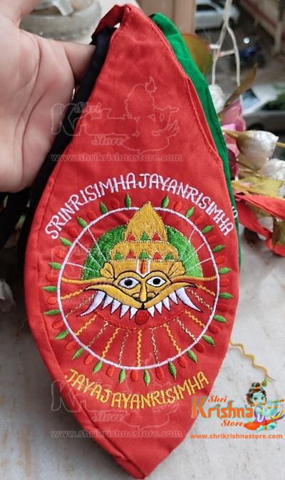 Narsimha Dev Embroidering Printed Japa Bag