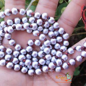 Parad/Mercury Mala Original 108+1 Beads 8Mm for Wearing/Japa Prayer Puja Meditation