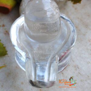 Sphatik Shivling for Home Pooja Decorative Showpiece - (Crystal, White)