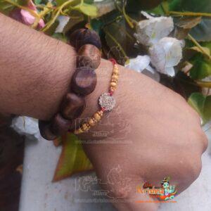 Traditional Look Tulsi Beads Bracelet In Elastic
