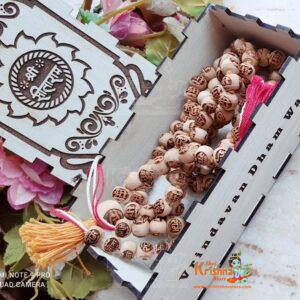 108 +1 Ram Carving Tulsi Mala with Ram Carved Counter Mala and Tulsi Mala Box