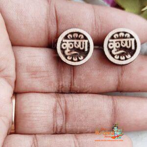 Beautifully Krishna Carved Shayma Tulasi Earrings Studs