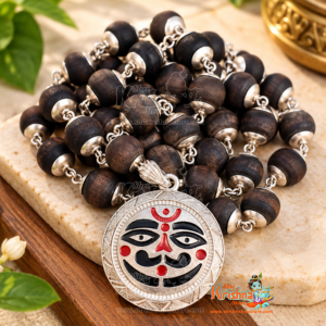 Shree Salasar Balaji 54 Tulsi Beads With Silver Capping Mala