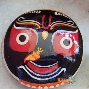 Painted Jagannath Shaligram - Sacred Jagan nath Hindu Deity Stone for Worship