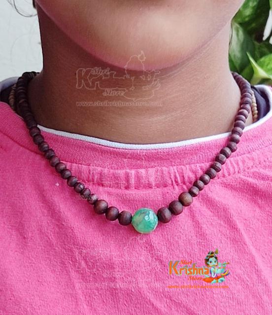 Tulsi Kanthi Mala with Crystal Beads