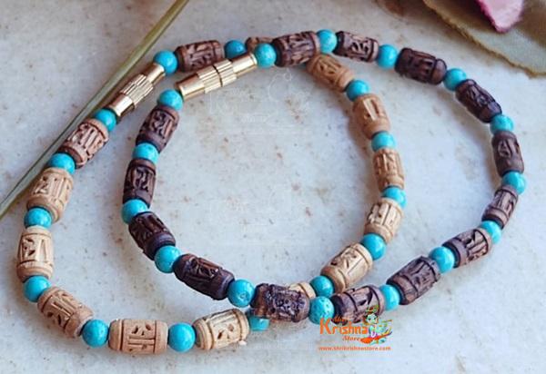 Handmade Radha Carved Tulsi Bracelet