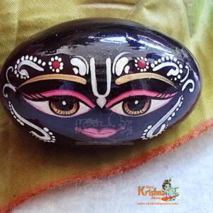 Decorated Shaligram, Painted Krishna Shaligram