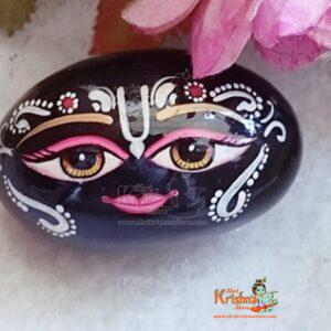 Decorated Shaligram, Painted Krishna Shaligram