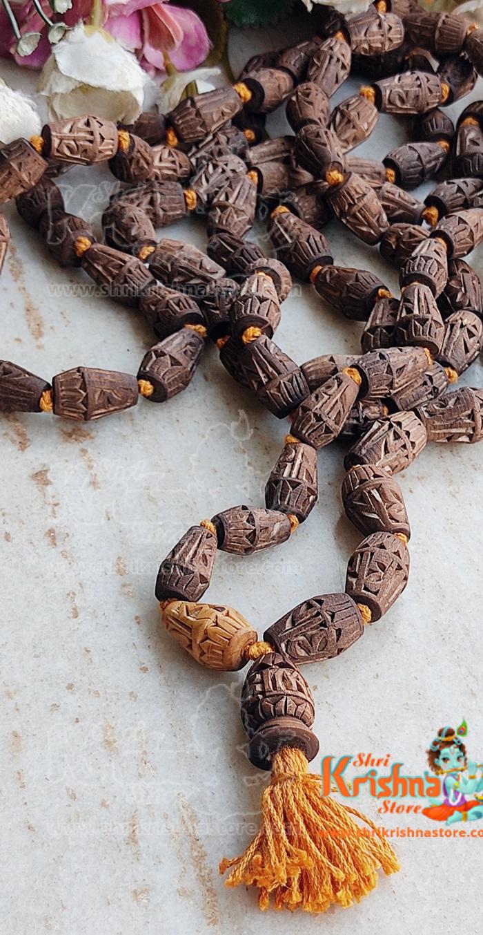 Handmade Mridangam Design Original Tulsi Japa Mala