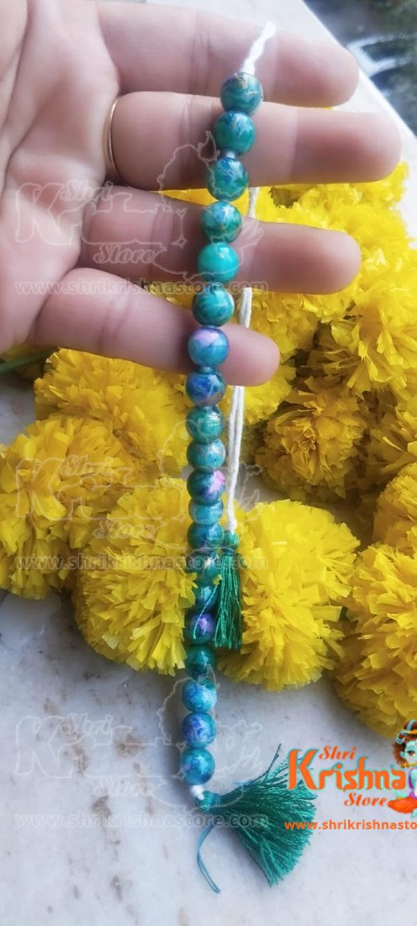 Green Crystal Bead Sakshi (counter) Mala-Premium