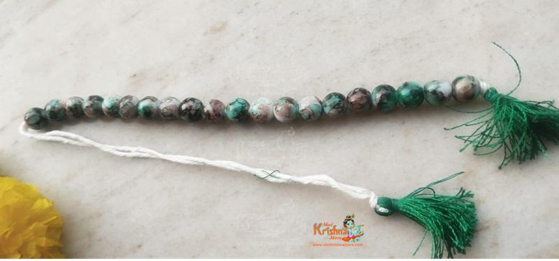 Blue Crystal Bead Sakshi (counter) Mala-Premium