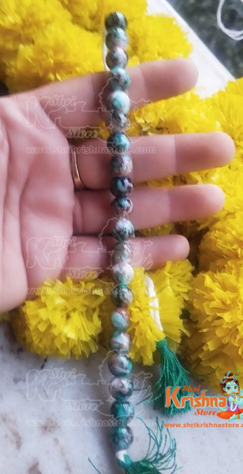 Blue Crystal Bead Sakshi (counter) Mala-Premium