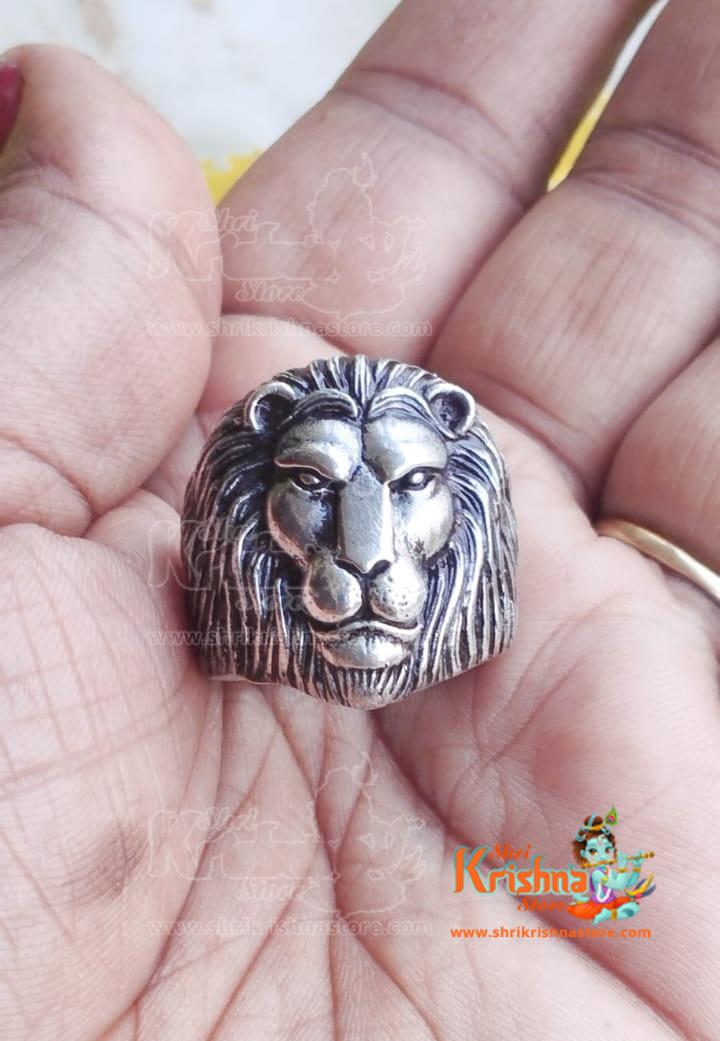 Narasimha Ji Ring In Silver