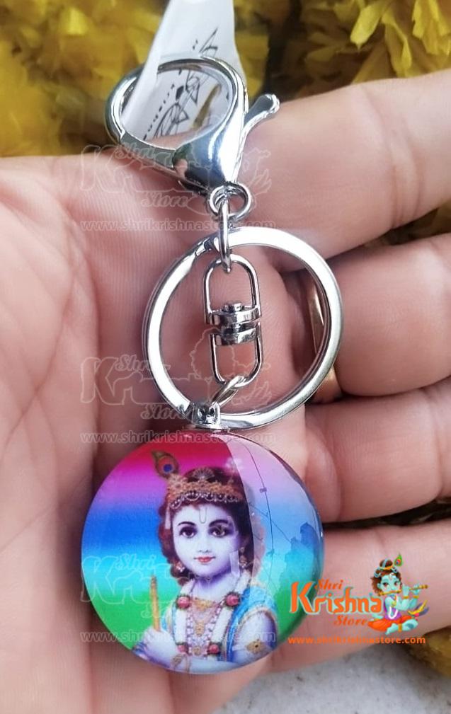 Multicolour Radha Krishna Double Side Key Chain