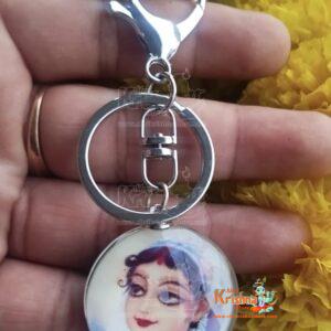 Multicolour Radha Krishna Double Side Key Chain