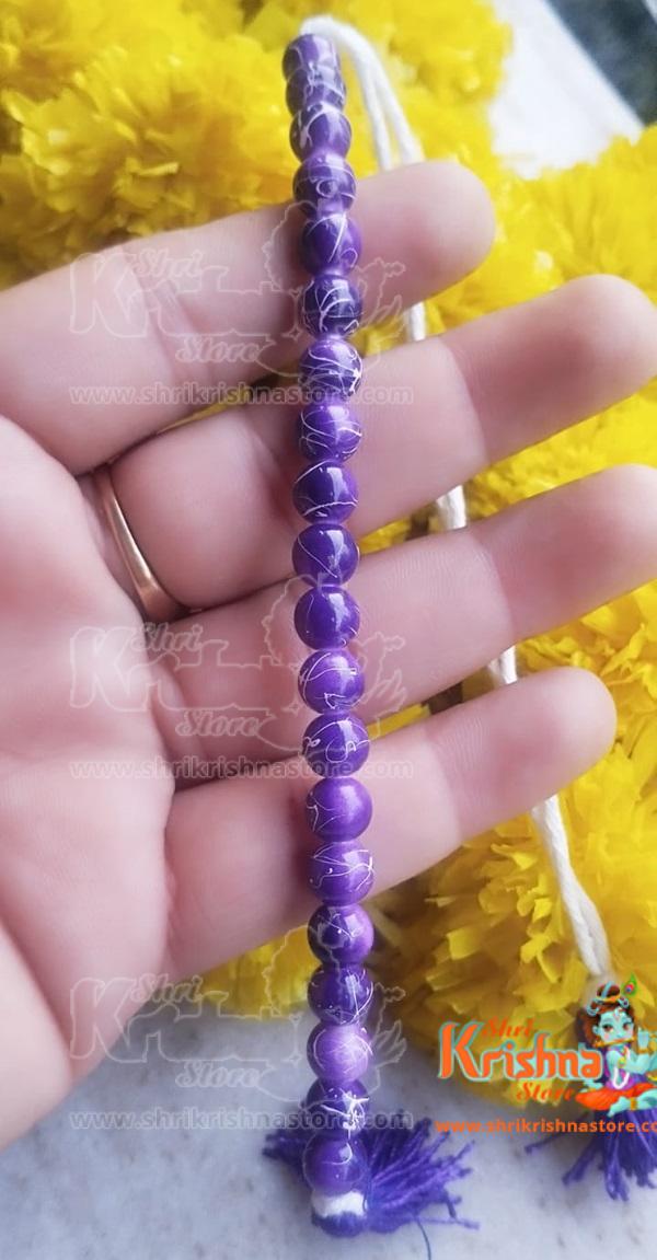 Blue Crystal Bead Sakshi (counter) Mala-Premium