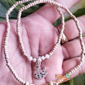 Swan/Duck Silver Locket Pendant Necklace Kanthi Tulsi Mala