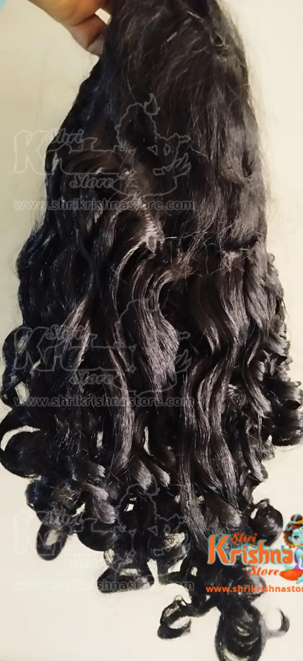 Black Curly Kesh with Attached Head Piece for Laddu Gopal Big Size 22 no.