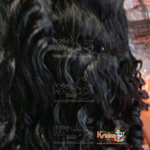 Black Curly Kesh with Attached Head Piece for Laddu Gopal Big Size 22 no.