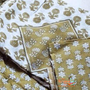 Mehndi Colour Printed Cotton Gopi Skirt – Traditional Indian Apparel