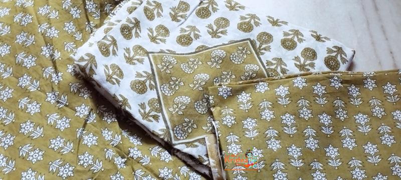 Mehndi Colour Printed Cotton Gopi Skirt – Traditional Indian Apparel