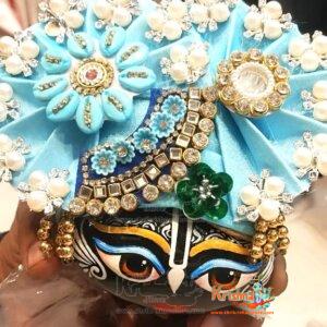 Exquisite hand-painted Laddu Gopal Shaligram with Shringar, perfect for adorning your temple. Ideal for spiritual rituals and enhancing devotion.
