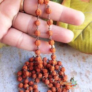 5 Mukhi Rudraksha Mala in Pure Copper Wire - Lab Tested with Certificate