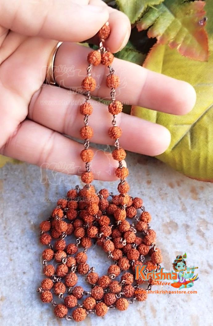 5 Mukhi Rudraksha Mala in Pure Copper Wire - Lab Tested with Certificate