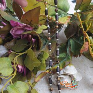 Silver and white Moti with Tiger Ball Mala