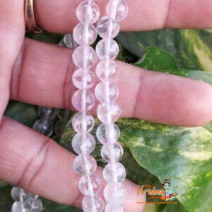 A 100% Original Certified Natural Rock Crystal Sphatik Rosary Mala is a spiritual accessory made from high-quality, natural Sphatik (rock crystal).