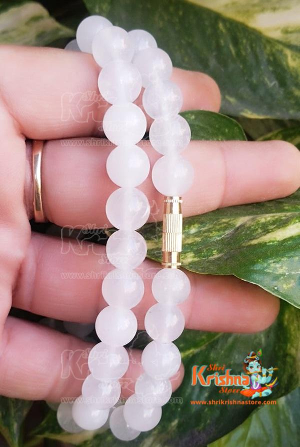 Buy 54 Sphatik Crystal Beads Kanthi Mala online for neck. Enhance spirituality and positivity with this premium-quality mala. Order now for divine blessings!
