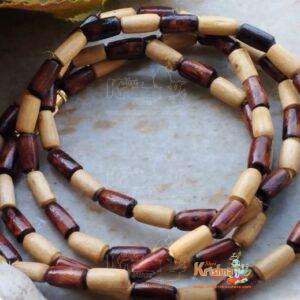 Shyama Tulsi Brown Barrel Beads Kanthi Mala – Premium