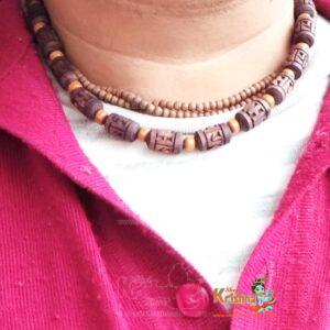 Ram Naam Carved Tulsi Kanthi Mala