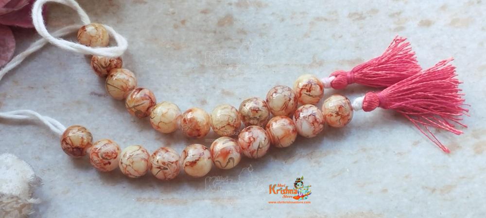 Green Crystal Bead Sakshi (counter) Mala-Premium