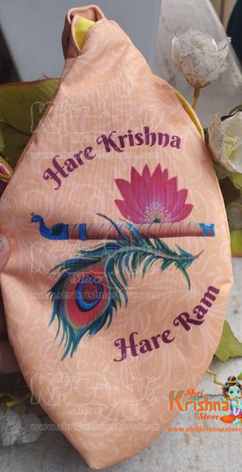 Hare Krishna Hare Ram Japa Jholi Bead Bag Three Side Painted